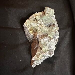 Natural Mineral Rock with Green Fluorite and Gray Accents